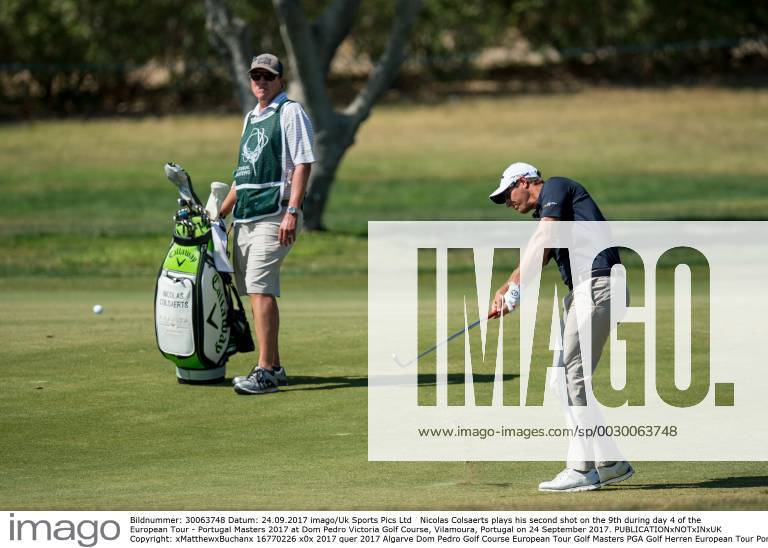 Nicolas Colsaerts plays his second shot on the 9th during day 4 of the European Tour - Portugal Masters 2017 at Dom Pedro Victoria Golf Course, Vilamoura, Portugal on 24 September 2017.
