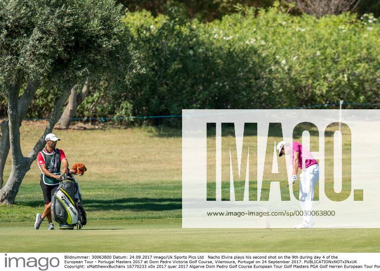 Nacho Elvira plays his second shot on the 9th during day 4 of the European Tour - Portugal Masters 2017 at Dom Pedro Victoria Golf Course, Vilamoura, Portugal on 24 September 2017.