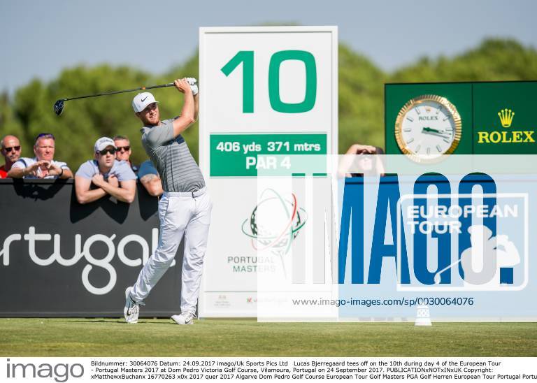 Lucas Bjerregaard tees off on the 10th during day 4 of the European Tour - Portugal Masters 2017 at Dom Pedro Victoria Golf Course, Vilamoura, Portugal on 24 September 2017.