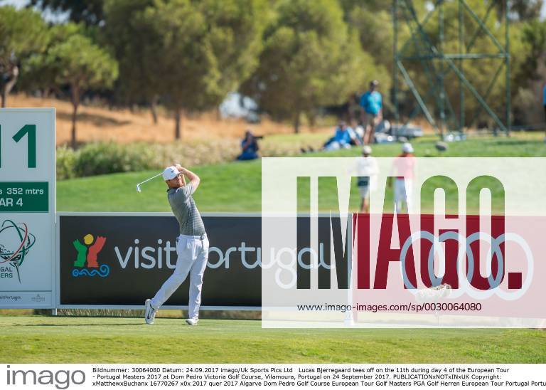Lucas Bjerregaard tees off on the 11th during day 4 of the European Tour - Portugal Masters 2017 at Dom Pedro Victoria Golf Course, Vilamoura, Portugal on 24 September 2017.