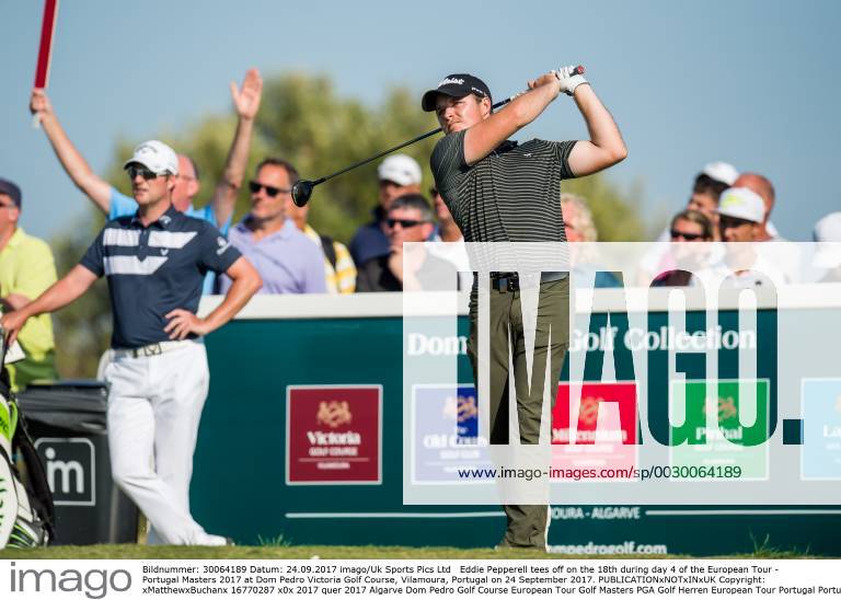 Eddie Pepperell tees off on the 18th during day 4 of the European Tour - Portugal Masters 2017 at Dom Pedro Victoria Golf Course, Vilamoura, Portugal on 24 September 2017.