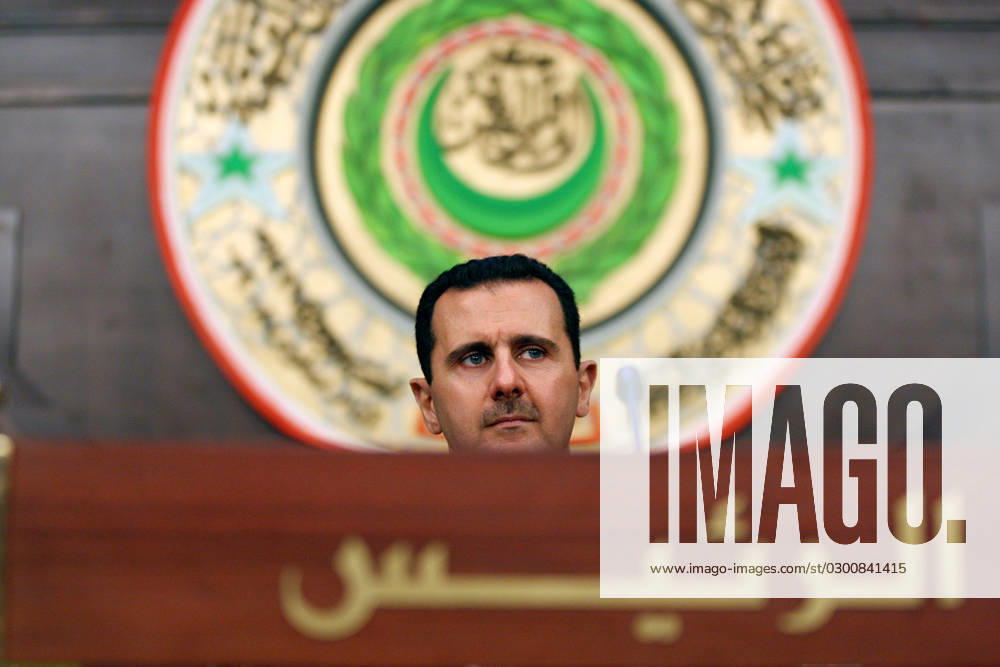 Arab League Leaders summit Day 2 - Damascus Syrian president Bashar Al Assad seen at the inaugural session of the 20th Arab League leaders summit in Damascus, Syria, on March 29, 2008. Photo by Ammar Abd Rabbo ABACAPRESS.COM Damascus Syria