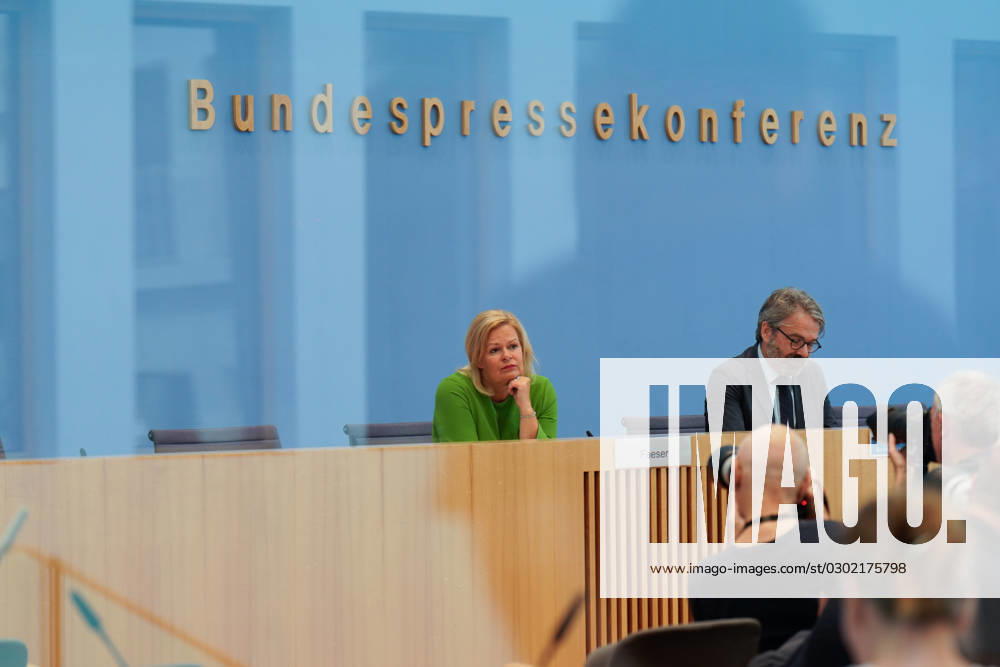 Bundesministerin des Innern und für Heimat Nancy Faeser in der BPK Bundesinnenministerin Nancy Faeser in der Bundespressekonferenz, Gesetzentwurf für ein modernes Staatsangehörigkeitsrecht, 23.8.2023 Berlin Berlin GER
