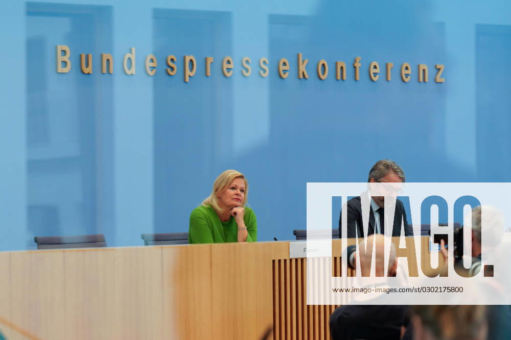 Bundesministerin des Innern und für Heimat Nancy Faeser in der BPK Bundesinnenministerin Nancy Faeser in der Bundespressekonferenz, Gesetzentwurf für ein modernes Staatsangehörigkeitsrecht, 23.8.2023 Berlin Berlin GER