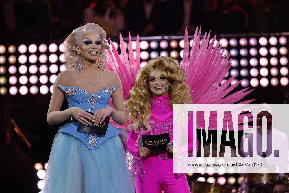 STOCKHOLM 20230828 Admira Thunderpussy and Fontana from Drag Race Sweden at the Kristallengalan 2023 at Cirkus in Stockholm Stockholm Sweden
