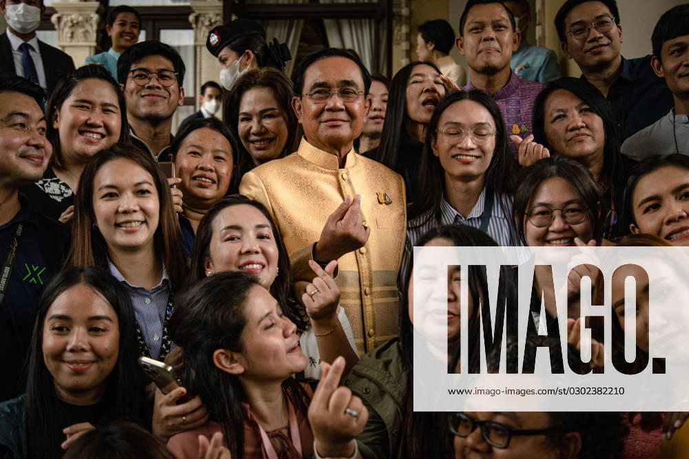 Outgoing Thai Prime Minister PRAYUT CHAN-O-CHA poses with media members after he chaired the last weekly cabinet meeting at the Government House in Bangkok, Thailand. Prayut chaired the last meeting of the weekly cabinet of his government after Pheu Thai Party s Prime Ministerial candidate Srettha Thavisin succeeded in the parliamentary vote to become Thailand s 30th prime minister. Bangkok Thailand - ZUMAw215 20230829_zip_w215_033