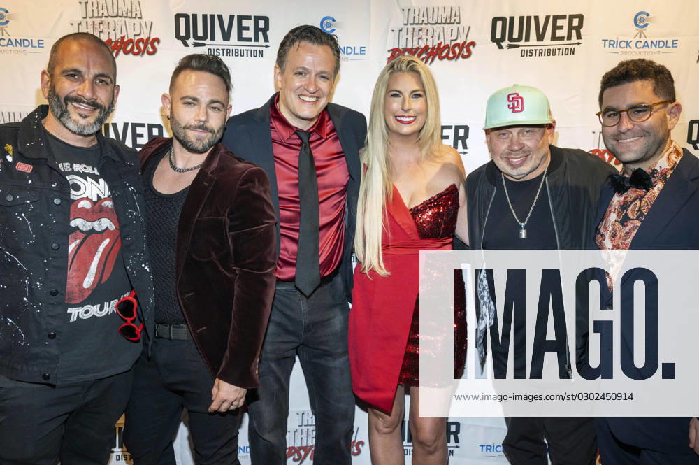 Bilder des Jahres 2023, Entertainment 08 August Entertainment Themen der Woche KW35 Judah Ray, David Josh Lawrence, Tom Malloy, Courtney Warner, Vince Lozano und Charlie Shrem bei der Premiere des Kinofilms Trauma Therapy: Psychosis im Fine Arts Theatre. Beverly Hills