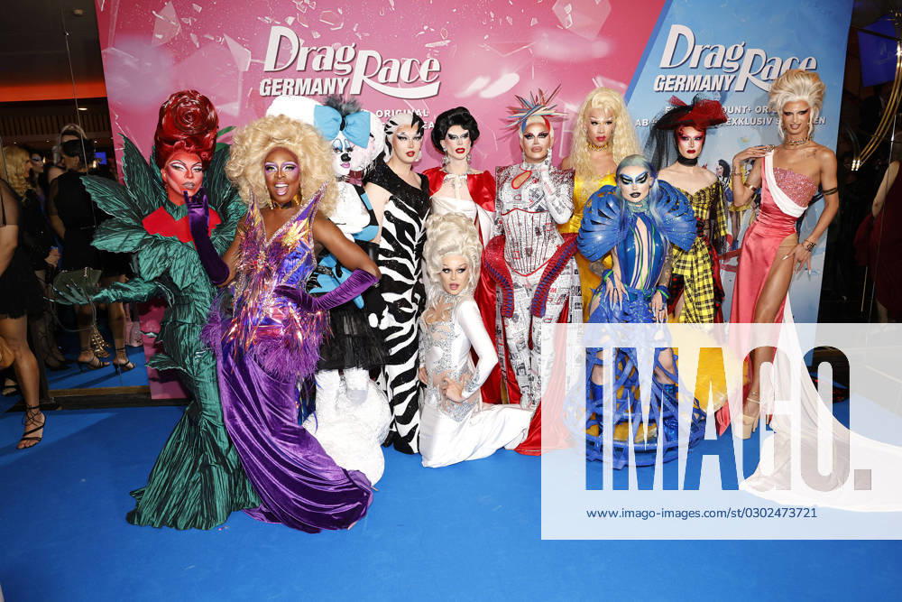 Die Kandidatinnen und Dragqueens aus Deutschland, Oesterreich und der Schweiz bei der Premiere der neuen Reality Show Drag Race Germany (Paramount) am 31.08.2023 in Berlin. Premiere der neuen Reality Show Drag Race Germany in Berlin