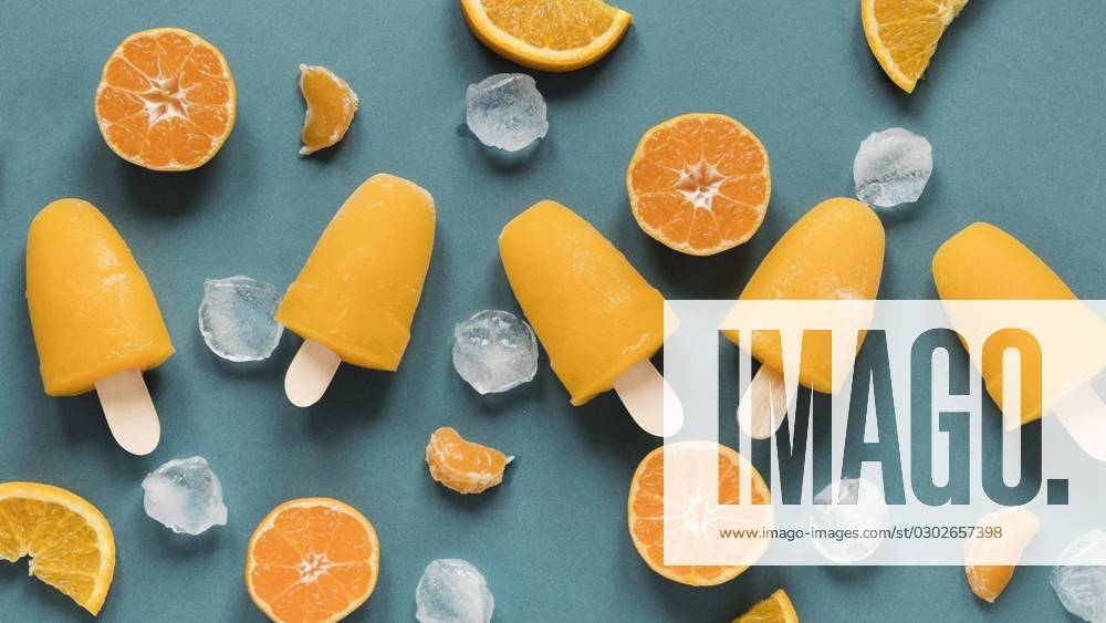 Leckeres Eis am Stiel mit Orangeneis