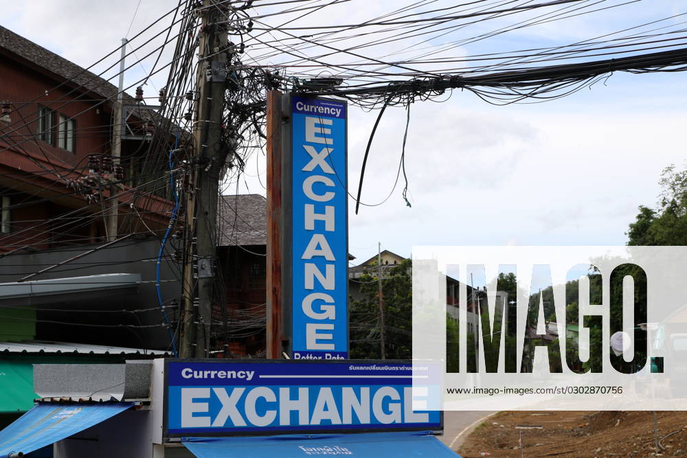 Thailand. Phuket. Thailand. Phuket. Cape Panwa, Ao Yong Long beach area. The situation in Thailand. Currency exchange office. MaksimxKonstantinov