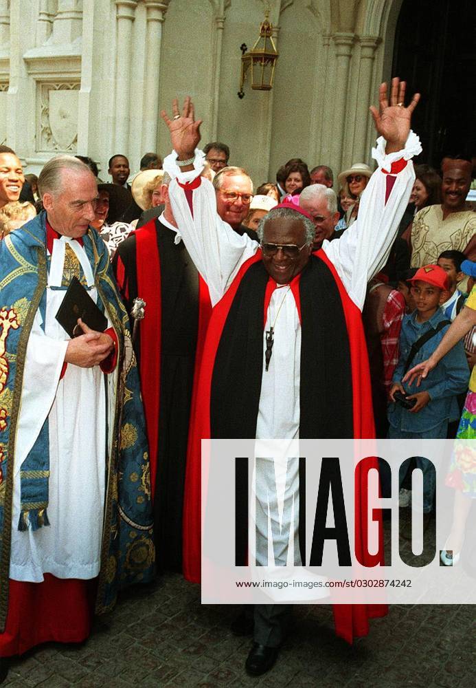 The Most Rev DESMOND TUTU Archbishop of Cape Town and Metropolitan of the Church of the Province of South Africa Arriving at Westminster Abbey for the special service to welcome South Africa back into the Commonwealth COMPULSORY CREDIT: UPPA Photoshot The Most Rev DESMOND TUTU Archbishop of Cape Town and Metropolitan of the Church of the Province of South Africa Arriving at Westminster Abbey for the special service to welcome South Africa back into the Commonwealth COMPULSORY CREDIT: UPPA Photoshot Photo UIW 008063 B-12 20.07.1994, Credit:Photoshot Avalon United Kingdom