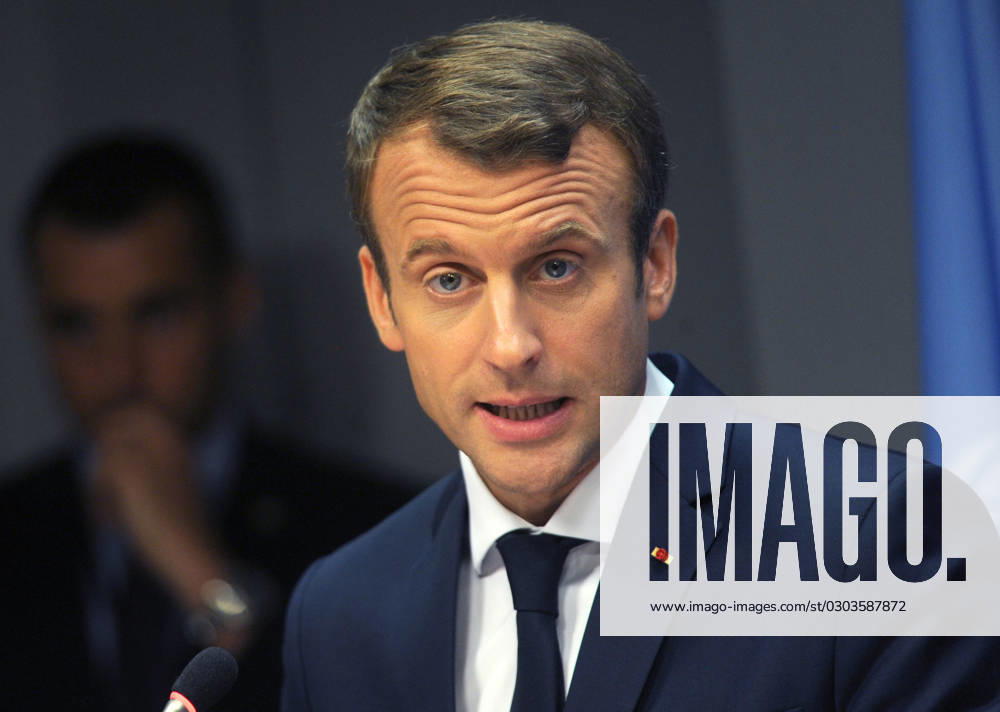 French President Emmanuel Macron speaking at the United Nations in New York French President Emmanuel Macron speaking at the United Nations in New York, Credit:Dennis Van Tine Avalon