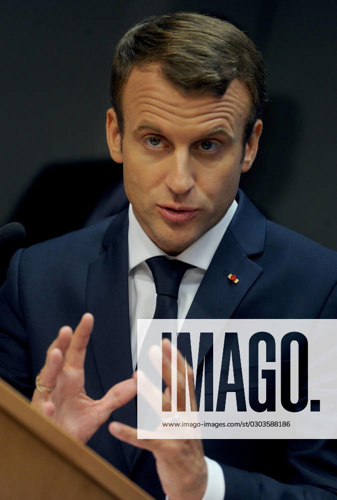 French President Emmanuel Macron speaking at the United Nations in New York French President Emmanuel Macron speaking at the United Nations in New York, Credit:Dennis Van Tine Avalon