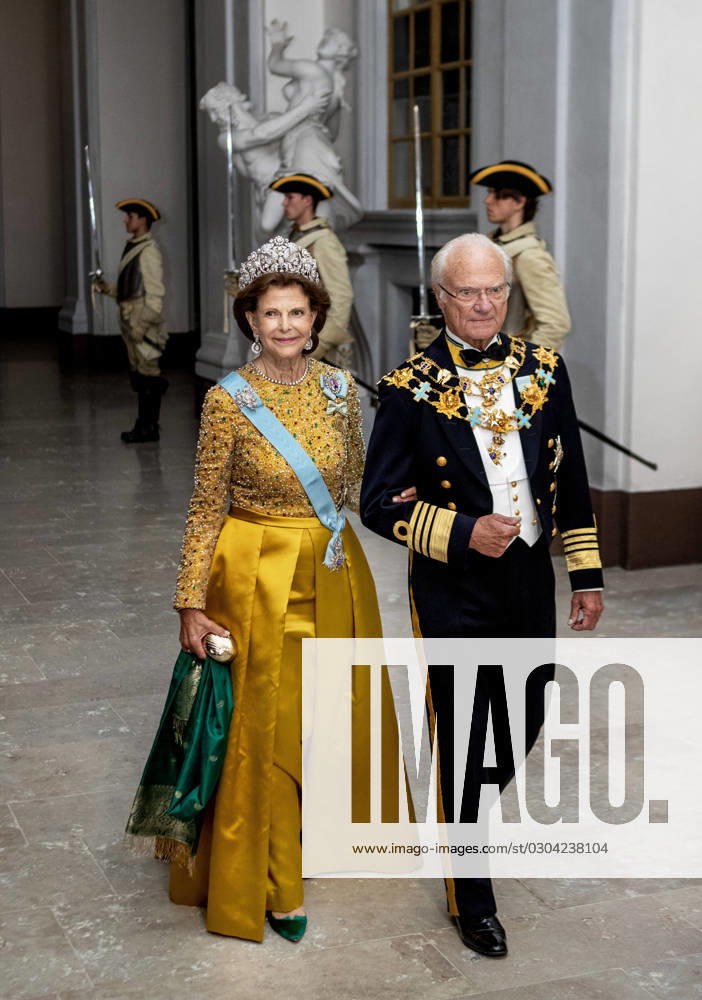 Sweden Galadinner in the Rikssalen of the Royal Palace in Stockholm in connection with the 50th anniversary of HM the King s accession to the throne. Queen Silvia, King Carl Gustaf Â