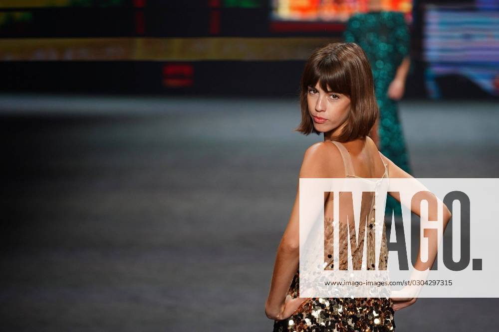 A model wears at collection runway a creation from Fely Campol during Pasarela Cibeles Mercedes Benz Fashion Week Madrid 2023 in Madrid, on Saturday, 16 September 2023 Cordon Press