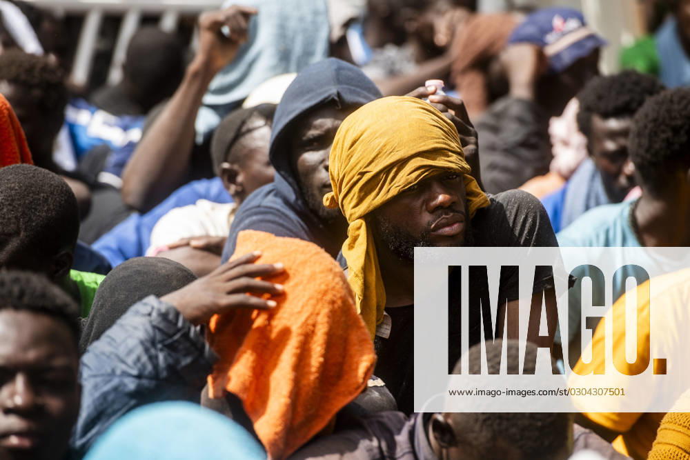 Migrant emergency, the situation in the hotspot on the fifth day after the disembarkation of around 6000 people, Lampedusa, 16 Sept 2023 migrant emergency, the situation in the hotspot on the fifth day after the disembarkation of around 6000 people, Lampedusa, 16 Sept 2023, Credit:Alessandro Serranò Avalon Italy, Lampedusa