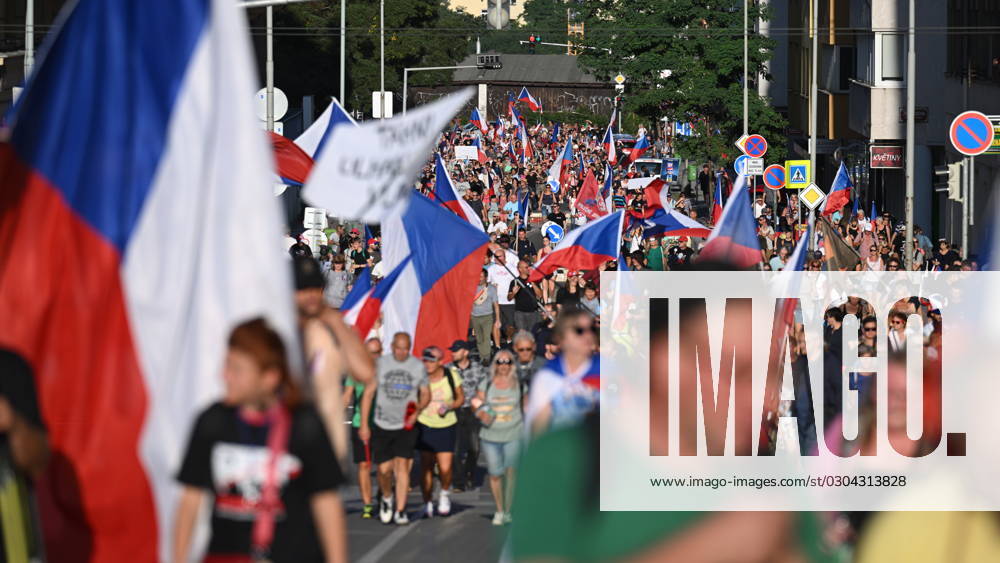Protest against government held by extra-parliamentary party PRO (Right Respect Expertise) in Prague, Czech Republic, September 16, 2023. (CTKxPhoto MichalxKamaryt) CTKPhotoP2023091605012 CTKPhotoP2023091605012