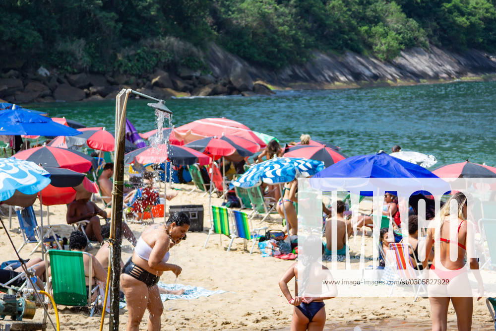 Movement of bathers on the red beach Rio de Janeiro (RJ) 09 25 2023 - BEACH WEATHER WEATHER - Movement of bathers on Vermelha beach, in Urca, south of Rio de Janeiro, this Monday (25) (Foto: Erica Martin Thenews2 imago images) Movement of bathers on the red beach