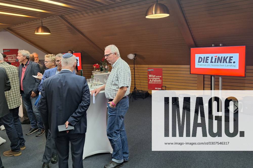 Wiesbaden, Hessen, Deutschland, 08.10.2023: Landtagswahl in Hessen: Linke-Wahlparty