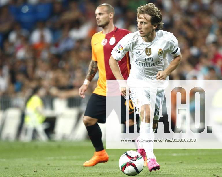 MADRID, 18-08-2015. Santiago Bernabeu Stadium, Santiago Bernabeu trophy. 2015 2016. Real Madrid - Galatasaray. Luka Modric of Real Madrid. Real Madrid - Galatasaray (Santiago Bernabeu trophy)