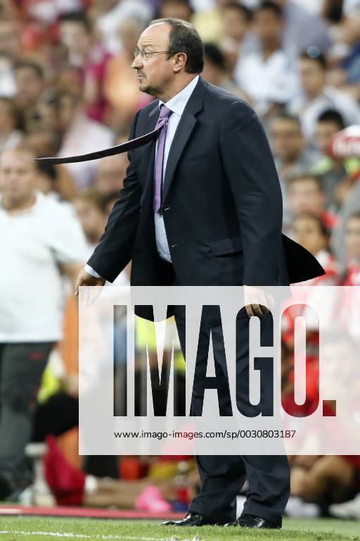 MADRID, 17-08-2015. Santiago Bernabeu Stadium, Santiago Bernabeu trophy. 2015 2016. Real Madrid 2-1 Galatasaray. Rafael Beniotez, head coach of Real Madrid. Rafa Benitez. Real Madrid - Galatasaray (Santiago Bernabeu trophy)