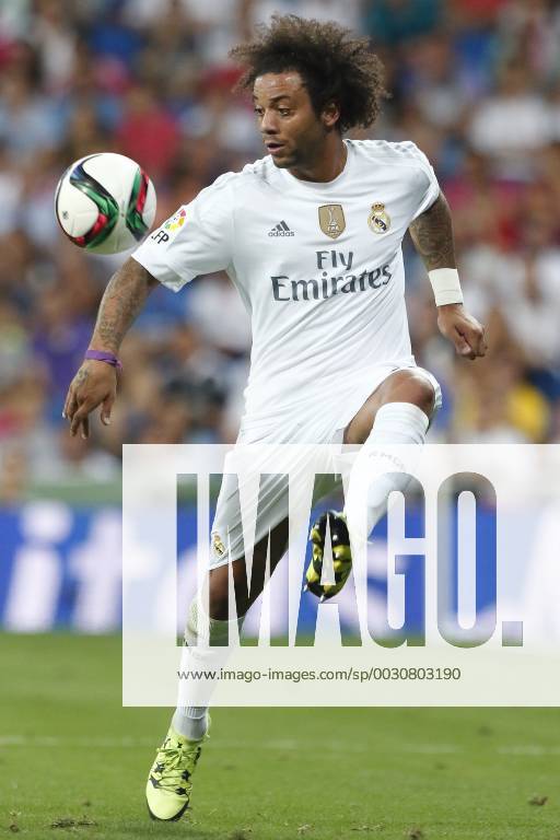 MADRID, 17-08-2015. Santiago Bernabeu Stadium, Santiago Bernabeu trophy. 2015 2016. Real Madrid 2-1 Galatasaray. Marcelo Vieira of Real Madrid. Real Madrid - Galatasaray (Santiago Bernabeu trophy)