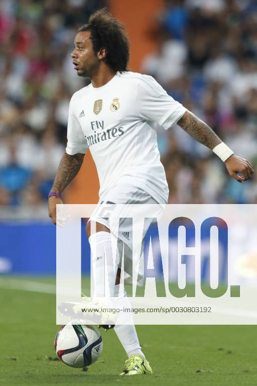MADRID, 17-08-2015. Santiago Bernabeu Stadium, Santiago Bernabeu trophy. 2015 2016. Real Madrid 2-1 Galatasaray. Marcelo Vieira of Real Madrid. Real Madrid - Galatasaray (Santiago Bernabeu trophy)