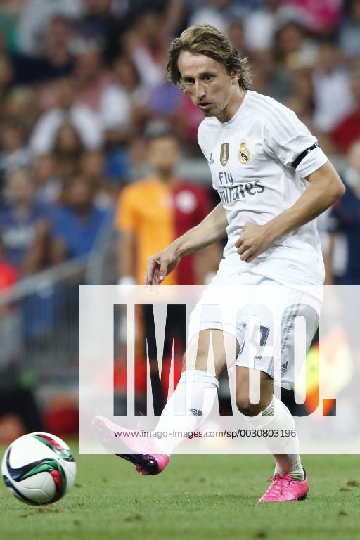 MADRID, 17-08-2015. Santiago Bernabeu Stadium, Santiago Bernabeu trophy. 2015 2016. Real Madrid 2-1 Galatasaray. Luka Modric of Real Madrid. Real Madrid - Galatasaray (Santiago Bernabeu trophy)