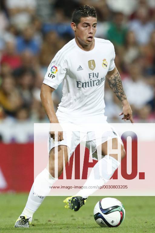 MADRID, 17-08-2015. Santiago Bernabeu Stadium, Santiago Bernabeu trophy. 2015 2016. Real Madrid 2-1 Galatasaray. James Rodriguez of Real Madrid. Real Madrid - Galatasaray (Santiago Bernabeu trophy)