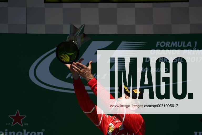 Race, Sebastian Vettel (GER) Scuderia Ferrari SF70H race winner Brazilian Grand Prix, Sao Paulo, Interlagos 9 - 12 November 2017 12.11.2017 - Race, Sebastian Vettel (GER) Scuderia Ferrari SF70H race winner