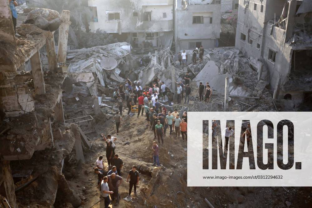 Palestinians conduct a search and rescue operation after the attack of the Israeli army at Maghazi refugee camp Palestinians conduct a search and rescue operation after the attack of the Israeli army at Maghazi refugee camp in Gaza City, Gaza on November 03, 2023. Photo by Omar Ashtawy apaimages Maghazi Gaza Strip Palestinian Territory 031123_Maghazi_OSH_00(4)