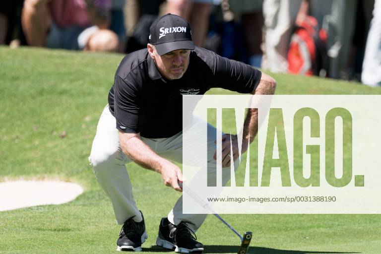 Rod Pampling (AUS) lines up a putt at Round 1 of the 102nd Australian Open Golf Championship on November 23, 2017 at The Australian Golf Club in Sydney, Australia. (Photo by Steven Markham Icon Sportswire) GOLF: NOV 23 The Emirates Australian Open Golf Championship - First Round Icon1711230060