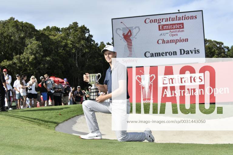 26th November 2017, The Australian Golf Club, Sydney, Australia; Emirates Australian Open Golf, final round; Winner Cameron Davis (AUS) with the Stonehaven Trophy ActionPlus11956407