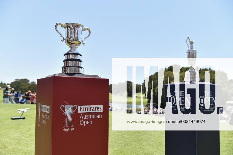 26th November 2017, The Australian Golf Club, Sydney, Australia; Emirates Australian Open Golf, final round; The Stonehaven trophy alongside the Claret Jug of The Open ActionPlus11956382