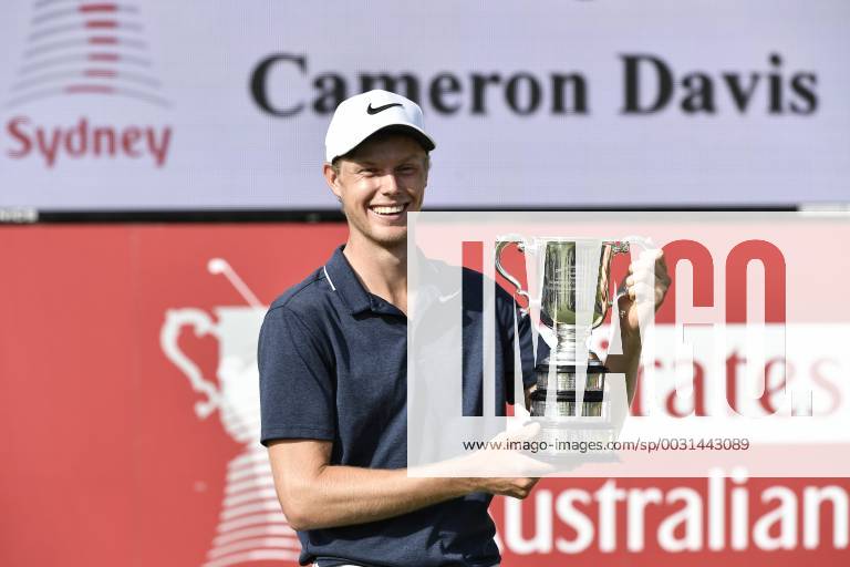 26th November 2017, The Australian Golf Club, Sydney, Australia; Emirates Australian Open Golf, final round; Winner Cameron Davis (AUS) with the Stonehaven Trophy ActionPlus11956411