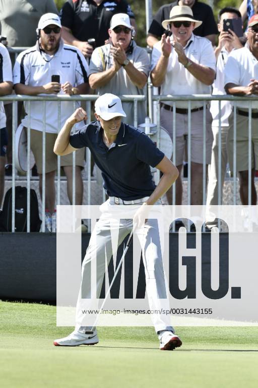 26th November 2017, The Australian Golf Club, Sydney, Australia; Emirates Australian Open Golf, final round; Cameron Davis (AUS) makes a winning putt on the 18th hole to seal victory ActionPlus11956397