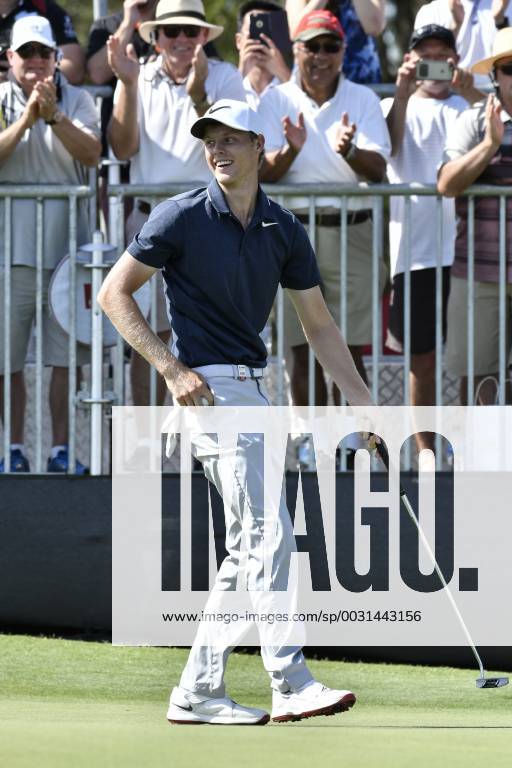26th November 2017, The Australian Golf Club, Sydney, Australia; Emirates Australian Open Golf, final round; Cameron Davis (AUS) is delighted with his final winning putt on the 18th hole ActionPlus11956398