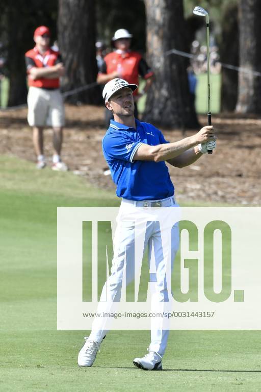 26th November 2017, The Australian Golf Club, Sydney, Australia; Emirates Australian Open Golf, final round; Jonas Blixt (SWE) watches his approach shot ActionPlus11956399