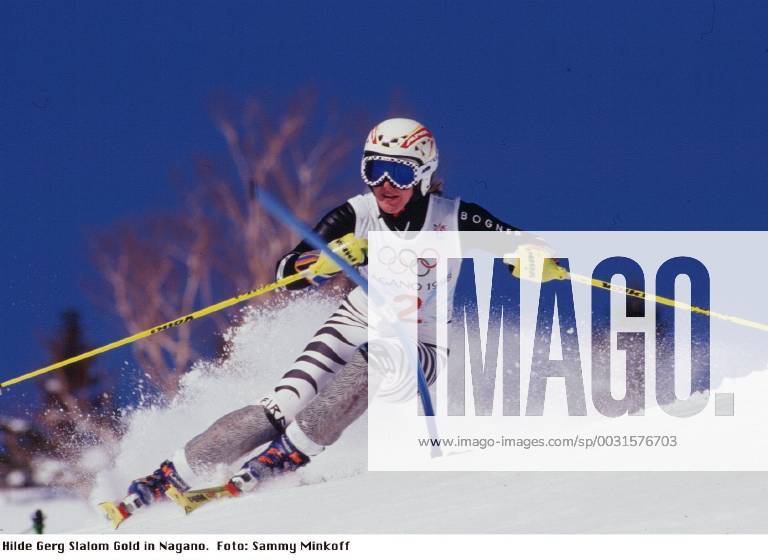 Hilde Gerg Ski Alpin, Olympische Spiele Nagano 1998, Slalom Sieg, Aktion. , Nagano Frankreich