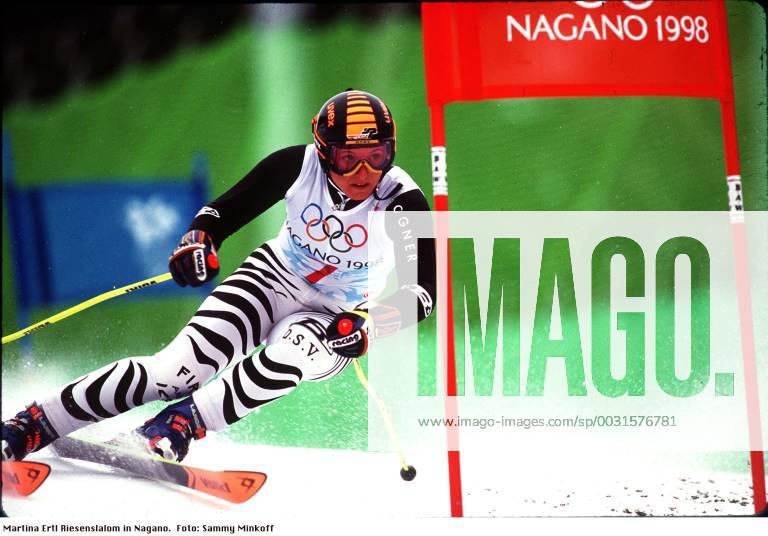 Martina Ertl Ski Alpin, Olympische Spiele Nagano 98, RSL Aktion. , Nagano Japan