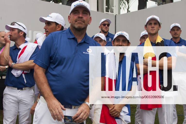 Kuala Lumpur, Kuala Lumpur, Malaysia - Thomas Bjorn is seen with the Team Europe member at the EurAsia Cup 2018....EurAsia Cup is a biennial men professional team golf tournament between Europe and Asia presented by DRB-HICOM. It is held on 12th 14th January 2018 at Glenmarie Golf & Country Club. Team Asia will be lead by Arjun Atwal (India) as a captain for the team and the vice captain Zhang Lainwei (China) while for the team Europe Thomas Bjorn (Denmark) will be the captain. The Team Europe has win the EurAsia Cup for this year. Malaysia: EurAsia golf tournament Winning ceremony - ZUMAs197 81558936st