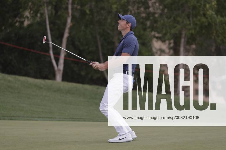 HSBC Abu Dhabi Golf Championship Day Four Rory McIlroy reacts to narrowly missing a putt on Day Four of the HSBC Abu Dhabi Golf Championship at Abu Dhabi Golf Club, UAE. Content Not Available For UK Newspapers