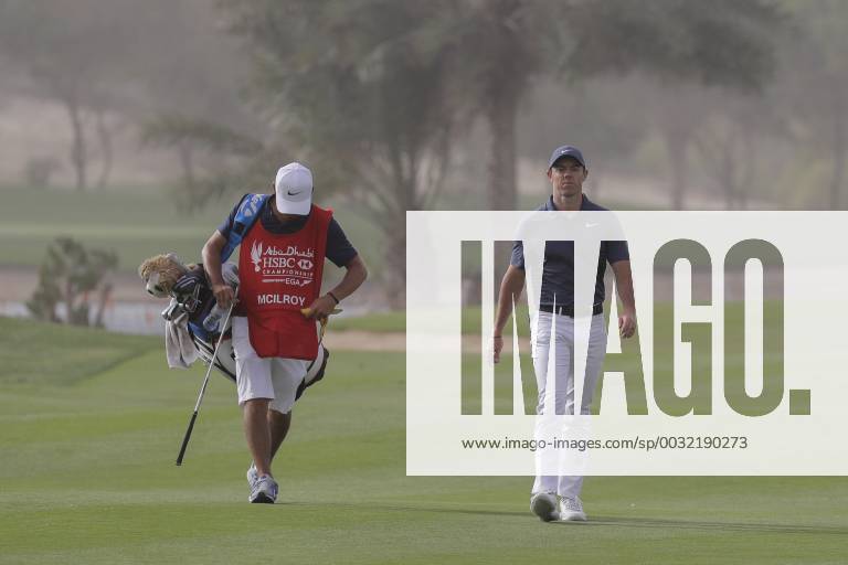 HSBC Abu Dhabi Golf Championship Day Four Rory McIlroy and caddie on Day Four of the HSBC Abu Dhabi Golf Championship at Abu Dhabi Golf Club, UAE. Content Not Available For UK Newspapers