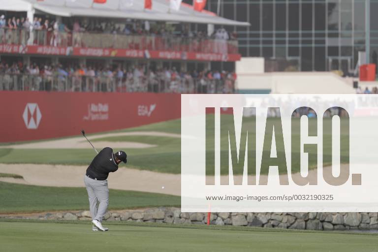 HSBC Abu Dhabi Golf Championship Day Four Andrew Johnston plays his second shot on the 18th hole on Day Four of the HSBC Abu Dhabi Golf Championship at Abu Dhabi Golf Club, UAE. Content Not Available For UK Newspapers