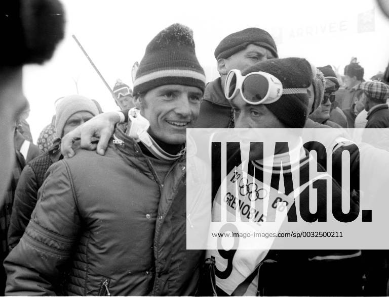 Olympische Winterspiele 1968 in Grenoble, von links : Jean Claude Killy (Frankreich) und Karl Schranz (Österreich)