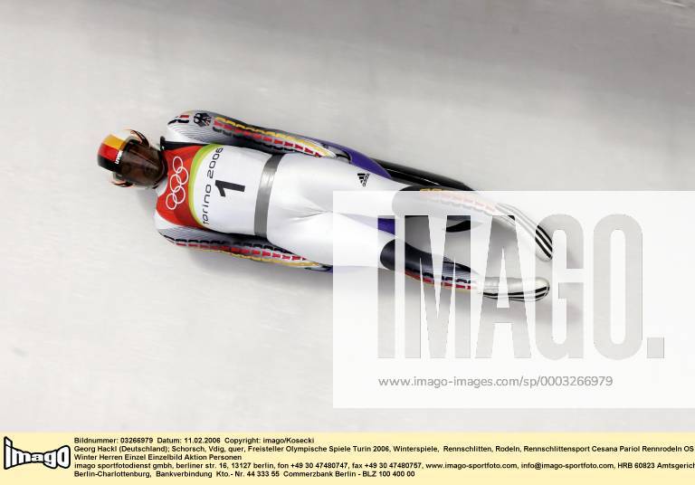 Georg Hackl (Deutschland) Rennrodeln OS Winter Herren Olympische Spiele Turin 2006, Winterspiele, Rennschlitten, Rodeln, Rennschlittensport Einzelbild Cesana Pariol Rennrodeln OS Winter Herren Olympische Spiele Turin 2006, Winterspiele, Rennschlitten, Rodeln, Rennschlittensport Einzelbild Cesana Pariol
