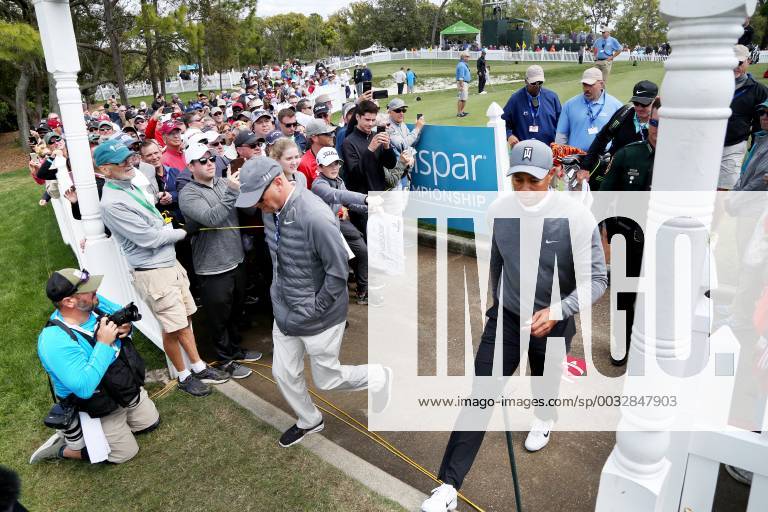 Palm Harbor, Florida, U.S. - DOUGLAS R. CLIFFORD Times .Tiger Woods leaves the practice green moments before driving the first tee while playing the Copperhead Course on Thursday (3 8 18) during the first round of the Valspar Championship at the Innisbrook Golf and Spa Resort in Palm Harbor. Florida News - March 8, 2018 - ZUMAs70_ 82203487st