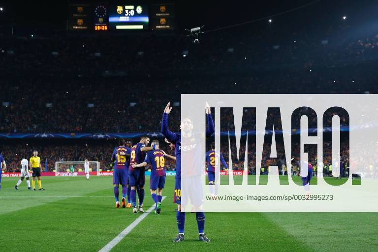 Lionel Messi (Barcelona), MARCH 14, 2018 - Football Soccer : Messi celebrate after his goal on UEFA Champions League Round of 16 2nd leg match between FC Barcelona Barca 3-0 Chelsea FC at the Camp Nou Stadium in Barcelona, Spain. Noxthirdxpartyxsales (74321472)