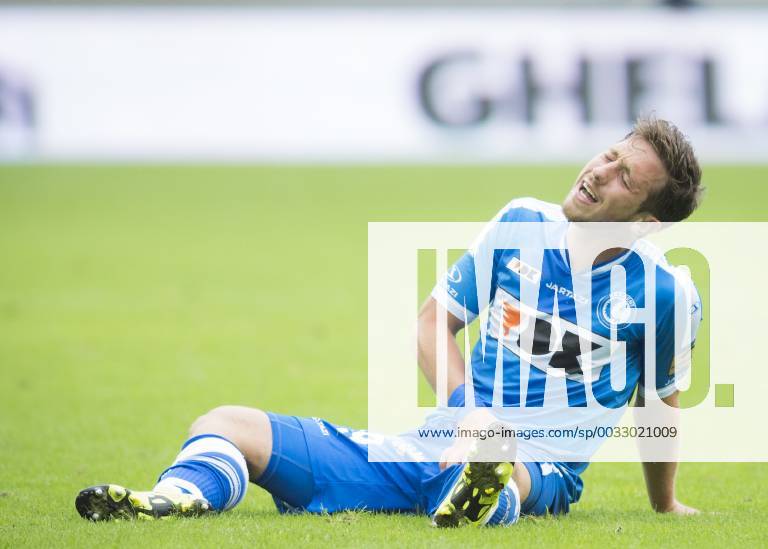 - GENT, BELGIUM: Gent s Brecht Dejaegere reacts during the gala match between Belgian first league soccer team KAA Gent and French Girondins de Bordeaux, Sunday 12 July 2015, in Gent. JASPERxJACOBS x82824833x