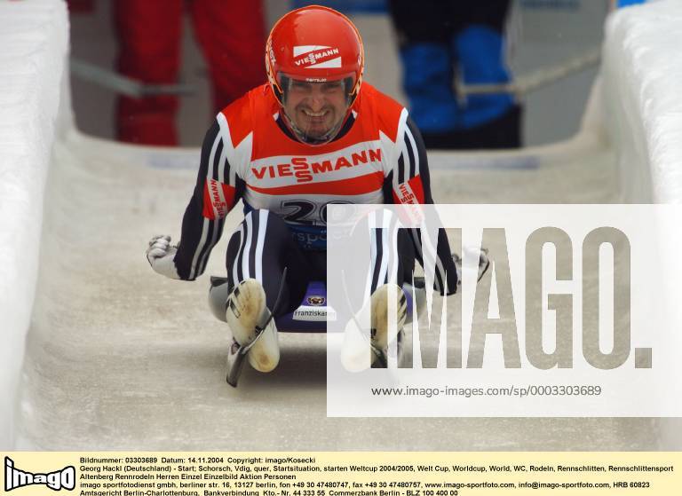 Georg Hackl (Deutschland) - Start Rennrodeln Herren Weltcup 2004 2005, Welt Cup, Worldcup, World, WC, Rodeln, Rennschlitten, Rennschlittensport Einzelbild Altenberg Rennrodeln Herren Weltcup 2004 2005, Welt Cup, Worldcup, World, WC, Rodeln, Rennschlitten, Rennschlittensport Einzelbild Altenberg